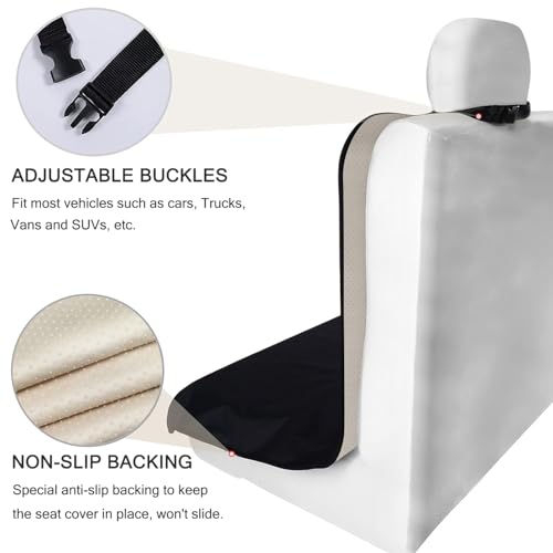 Back Seat Cover Waterpoof Rear Bench Towel Seat Cover for Gym Swimming Surfing Running, Non-Slip Rear Seat Protector Universal Fits Most Auto Truck Van and SUV (Bench Black)