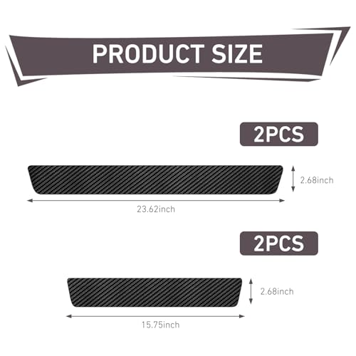 4 PCS Car Door Sill Protectors, Carbon Fiber Anti-Scratch Strip with Flat Shovel, Waterproof Door Threshold Protective Trim, Universal Self-Adhesive Exterior Accessory for Cars (Black)