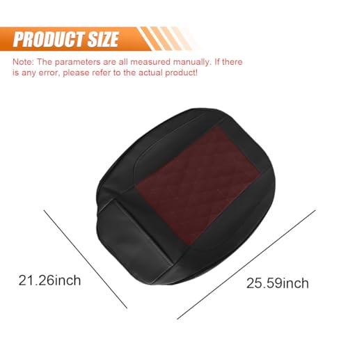 Luxury Faux Leather Car Seat Cover, Anti-Slip Waterproof Universal Front Bottom Seat Protector with Storage Pocket, Triangular Pattern Vehicle Seats Cushion for Sedans, SUVs, Trucks (Black&Red) - color: Black&Red