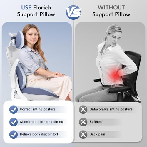 Seat Cushion and Lumbar Support Pillow for Office Chair Car, Car Neck Pillow, Ergonomic Memory Foam Back Support for Office Gaming Chair Wheelchair, Relieves Neck, Back & Sciatica Pain – Blue - color: Blue, size: Seat Cushion&Lumbar Pillow&Headrest Pillow