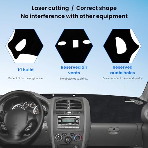 Dash Cover Mat Compatible with Hyundai Santa Fe 2001-2006 Car Interior Dashboard Cover Mat Nonslip Dashmat Sunshade Glare UV Rays Protector Accessories Custom Fit - size: Compatible with Santa Fe 2001-2006
