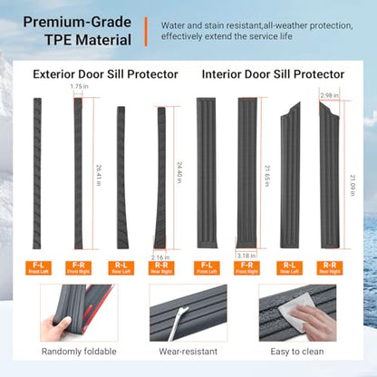 powoq 8Pcs Door Sill Protectors Compatible with 2019-2026 Dodge Ram 1500 Door Sill Guard Threshold Protector Entry Guard Replacement for 2019-2026 Dodge Ram 1500 Accessories - size: Compatible with 2019-2026 Dodge Ram 1500