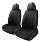 HChengkikz Car Seat Cover, Breathable and Waterproof Leather Seat Covers, Luxury PU Universal Fit Automotive Airbag Compatible for Cars Sedans SUV and Trucks (2 Pieces, Front Seat, Black) - color: N1 Black, size: Front Seat