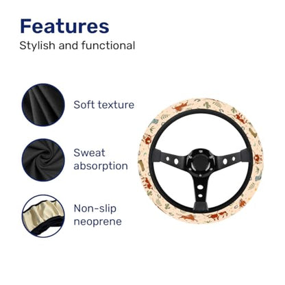 GENANY Cowgirl Western Steering Wheel Cover, Non Slip Polyester Car Wheel Protector for Car SUV Truck, Universal 15 Inch - color: Cowgirl