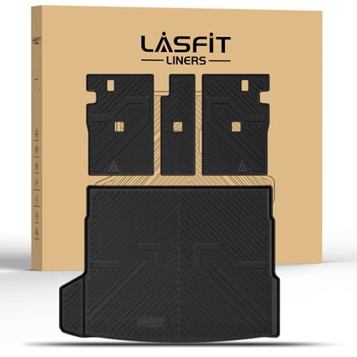LASFIT Cargo Mat & Backrest Mats Seat Protector for BMW X3 2025 2026, Custom Fit 100% TPE All Weather Protection Car Liner for BMW X3 30 xDrive M50 xDrive Trunk Mats, Black - size: 2) X3 2025-2026 | Cargo Mat