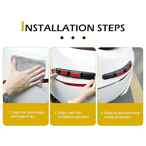 2 PCS Car Bumper Guard Strip, Anti-Collision Foldable Bumper Protector Trim with Strong Reflective Patch, 9.6" x 0.45" Car Door Edge Guards, Universal Car Night Safe Drive Accessories (Yellow)