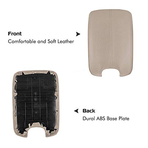 A ABIGAIL Center Console Armrest Cover Repacement Compatible with 2008 2009 2010 2011 2012 Honda Accord Auto Leather Suture Console Lid Cover Replacement (Beige) - color: Beige