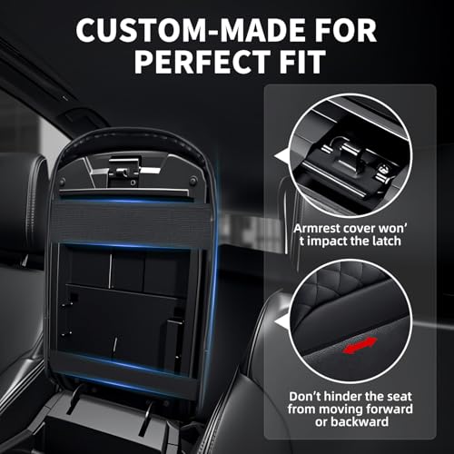 Center Console Armrest Cover Compatible with Toyota 4Runner 2010-2024 Accessories, Premium Leather Arm Rest Cover Pad, Car Middle Console Cover (Black) - size: 2010-2024 Toyota 4Runner