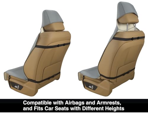 Waterproof Neoprene Car Seat Cover, Sweatproof Non-Slip Seat Protector, Universal Fit for Front Bucket or Rear Bench Seat of Cars, SUVs, Vans, Trucks, Compatible with Airbags and Armrests - color: Gray