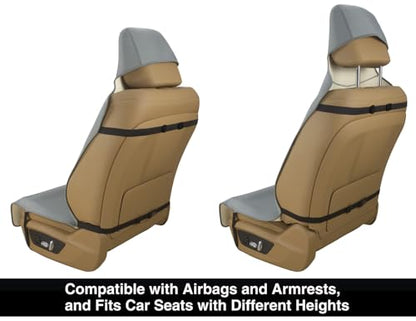 Waterproof Neoprene Car Seat Cover, Sweatproof Non-Slip Seat Protector, Universal Fit for Front Bucket or Rear Bench Seat of Cars, SUVs, Vans, Trucks, Compatible with Airbags and Armrests - color: Gray