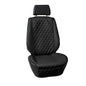 FH Group Car Seat Cushion – Faux Leather Single Front Seat Cover with Front Pockets, Airbag Compatible, Universal Fit Car Seat Cushion for Driver or Passenger Seat, SUV, Truck, Sedan & Van – Black - color: Black, style: Front Set