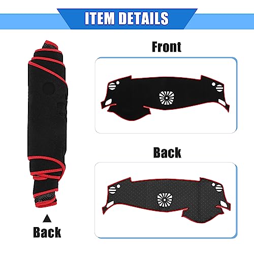 Car Dashboard Cover Compatible for Nissan Altima 13-18, Protective Polyester Red Center Console Interior Trim Dash Cover Mat Pad