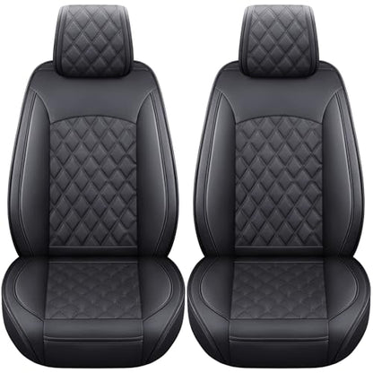 Toyota Tacoma Seat Covers Custom Fit 2005-2026 TRD Pro Magnetic Gray Limited SX Package Double Cab Pickup Truck Waterproof Leather Front Car Cushions (2 PCS Front, Black) - color: 2 PCS Front/Black