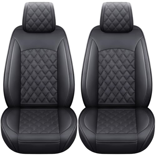 Toyota Tacoma Seat Covers Custom Fit 2005-2026 TRD Pro Magnetic Gray Limited SX Package Double Cab Pickup Truck Waterproof Leather Front Car Cushions (2 PCS Front, Black) - color: 2 PCS Front/Black