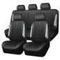 CAR PASS Bling Diamond Leather Car Seat Covers Full Seats Interior Sets, Waterproof Shining Glitter Sparkly Crystal Universal Armrest Fit Automotive Truck SUV Cute Women Girl, Black Silver Rhinestone - color: Silver Rhinestone, size: Full Set