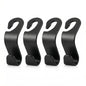 4 Pack Car Seat Headrest Hooks - Universal Back Seat Hanger for Purses, Grocery Bags, and Handbags - Stylish Black Car Organizer Hooks for Interior Storage, Easy Installation, Fits Most Vehicles