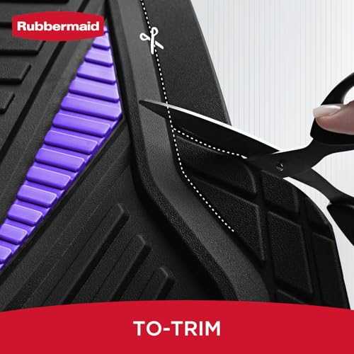 Rubbermaid Car Mat Full Set, Universal Trim-to-Fit Heavy-Duty Car Floor Mats – 4-Piece Set for All Weather Protection – Durable Rubber Mat for Cars, Trucks, SUVs & Vans-Purple - color: Purple