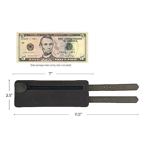 Hide & Drink, Stylish Wrist Wallet Cuff, Wristband with Secret Pouch, Cash Holder, Money Organizer, Full Grain Leather, Handmade, Bourbon Brown/Dark Jade - color: Bourbon Brown/Dark Jade, size: Regular