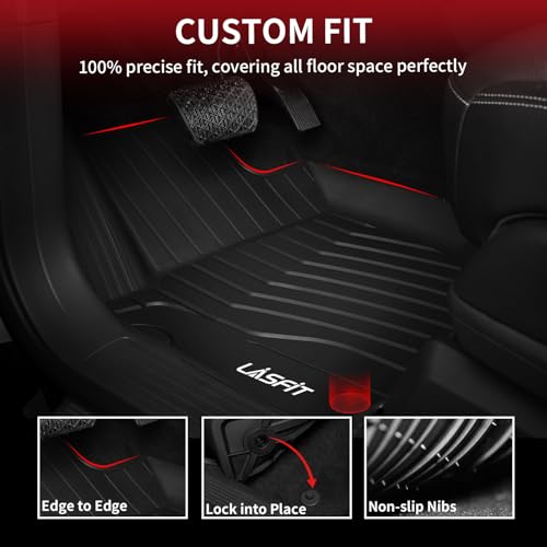 LASFIT Floor Mats for Mercedes Benz GLE 2016-2019 & ML Class 2012-2015 350/400 /63 AMG S, All Weather TPE Floor Liners Custom Fit GLE & ML Car Mats, 1st & 2nd Row, Black - size: 1) For Benz GLE | 2016-2019 | 1st & 2nd Row
