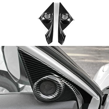 Car A Pillar Speaker Cover Decals for Honda Civic 2016 2017 2018 2019 2020 2021 10th Gen Accessories ABS Carbon Fiber Interior Stickers - color: A Pillar Speaker Cover