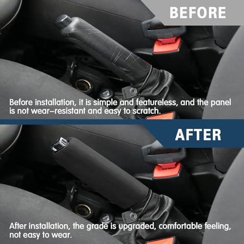 Car Handbrake Cover Gear Shift Knob Cover, Auto Comfortable Grip Handbrake Cover, Silicone handbrake Cover for Most Vehicle Handbrake - color: Black