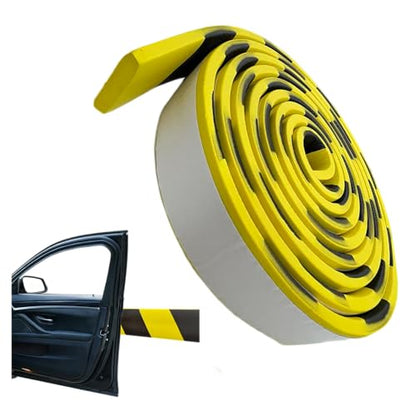 Garage Wall Protector, 196.9in/5m High-Visibility Yellow/Black Car Door Protection, Self-Adhesive Foam Wall Guard Bumper, Parking Assist Walls Equipment Dangerous Area