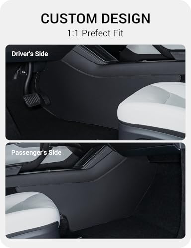 BASENOR 2026 2025 Tesla Model Y Juniper Center Console Side Anti-Kick Mats, Waterproof & Dust Resistant Protector Cover Front Seat for Tesla Model Y Accessories 2PCS (Premium & Performance 2026/2025)