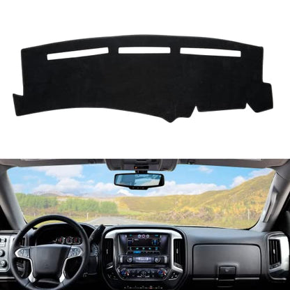 Dashboard Dash Cover Mat Carpet Compatible with 99-06 Chevy Silverado GMC Sierra,00-06 Chevy Suburban Tahoe GMC Yukon/XL,01-06 Chevy Avalanche(Black) - size: 99-06 Chevy&GMC