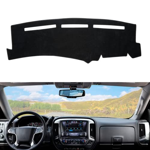 Dashboard Dash Cover Mat Carpet Compatible with 99-06 Chevy Silverado GMC Sierra,00-06 Chevy Suburban Tahoe GMC Yukon/XL,01-06 Chevy Avalanche(Black) - size: 99-06 Chevy&GMC