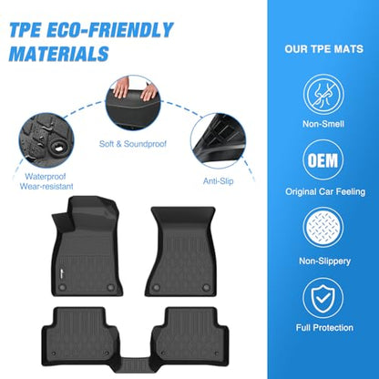 Nilight TPE Floor Mats for Audi A4 S4 2017 2018 2019 2020 2021 2022 2023 2024 2025 All Weather Custom Fit Heavy Duty Floor Liners