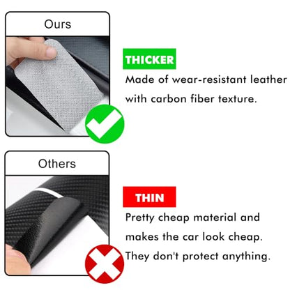 Car Door Sill Protectors Compatible with Dodge RAM 2500 Accessories- 4Pcs Door Entry Guard Scuff Sill Protector Plate- Carbon Fiber Anti-Scratch Sticker- Upgraded Full Coverage