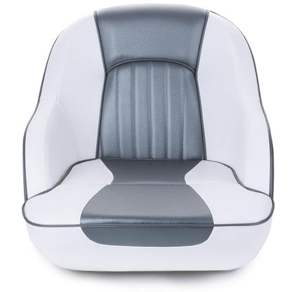 NORTHCAPTAIN Pontoon Boat Seat Captain Bucket Seat with Boat Seat Cover - color: E-White/Silvery Gray