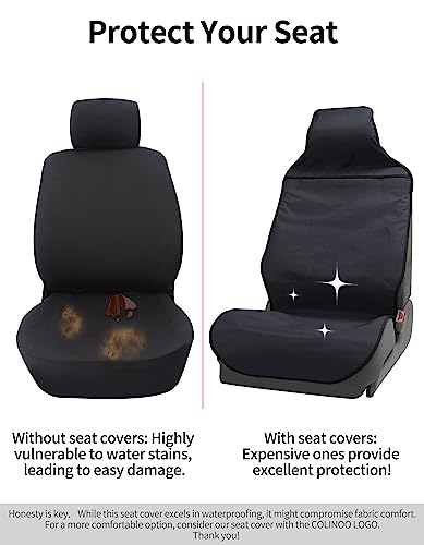 Waterproof Car Seat Cover Automotive Seat Covers for Cars Trucks and SUVs Car Seat Cover Protector Front Seats Black-2