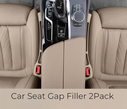 Car Seat Gap Filler, 2-Pack No Drop Seat Guard Universal Fit Car Seat Gap Plug Anti-Drop with Storage, Fill The Gap Between Seat and Console, Auto Accessories for SUV Truck Sedan (Cream) - color: Cream