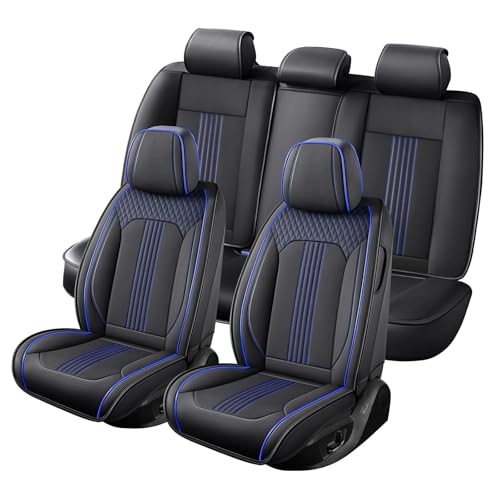 Car Seat Covers Fit for Ford Ranger 2000-2011&2019-2026 Full Coverage Breathable Nappa Leather Anti Slip Durable Easy to Clean Heavy Duty Seat Covers(BlackBlue Full Set) - color: BlackBlue, size: Fit for Ranger 2000-2011&2019-2026 Full Set