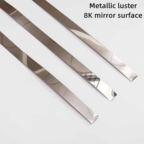 Silver Metalized Mirror-Like Finish Molding Trim, Peel and Stick Strip for Mirror Frame, Wall, Fireplace and Home DIY Decoration (16.4 ft x 0.4 inch) - size: 5m x 1cm