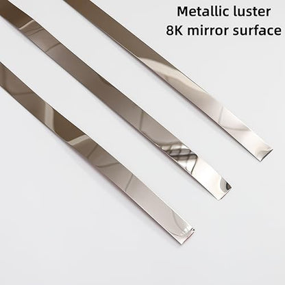 Silver Metalized Mirror-Like Finish Molding Trim, Peel and Stick Strip for Mirror Frame, Wall, Fireplace and Home DIY Decoration (16.4 ft x 0.4 inch) - size: 5m x 1cm