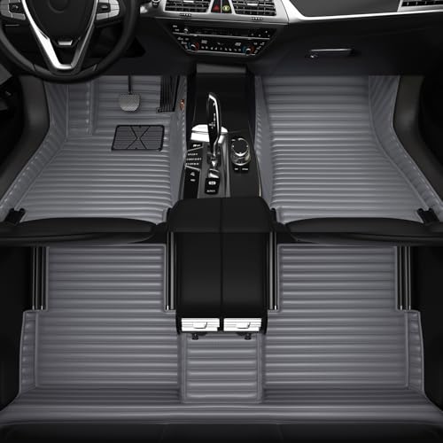 All-Weather car Floor MATS-Suitable for 99% of car Models,Leather car mat, offering Personalized Embroidery and Multiple Color Options,Provide Protection for car Rug (Gray=) - color: Gray=