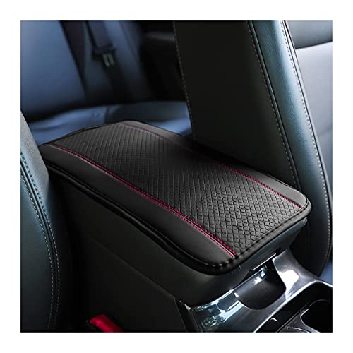 Ziciner Car Center Console Armrest Pad, PU Leather Waterproof Auto Armrest Seat Box Cover Protector, Universal 12.59x 7.24 Inch Vehicles Interior Accessories for Most Car SUV (Black & Pink) - color: Black & Pink