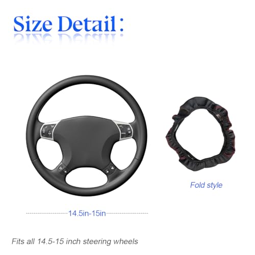 zipelo Elastic Stretch Steering Wheel Cover, Microfiber Breathable Ice Silk, Universal 15 Inch Anti-Slip Car Steering Wheel Protector, Warm in Winter and Cool in Summer for Women (Style2-Gray) - color: Style2-Gray