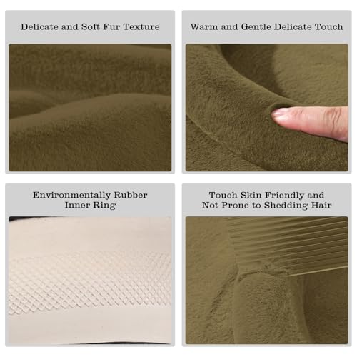 Furry Warm Steering Wheel Cover, Universal 14.5-15 Inch Winter Plush Warm Steering Wheel Cover, Soft Fluffy, Anti-Slip Design, Soft Texture (Green) - color: Green Plush