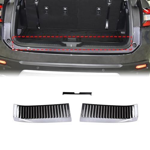 Black Rear Trunk Door Sill Guard Cover Compatible with Honda New Pilot 2023~2026 Rear Bumper Protector Guard Scuff Plate Stainless Steels Inside - size: Inside