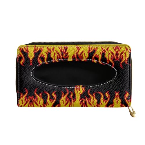 Flame Leather Tissue Holder Car Mask Holder Car Sun Visor Napkin Holder Luxury PU Leather Easy to Install Clean - color: Flame