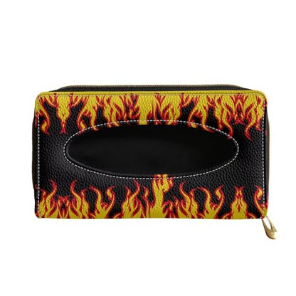 Flame Leather Tissue Holder Car Mask Holder Car Sun Visor Napkin Holder Luxury PU Leather Easy to Install Clean - color: Flame