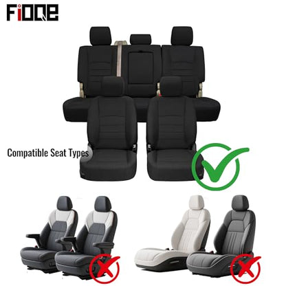 Heavy-Duty High-Density Composite Fabric Seat Covers for Dodge Ram 1500 (2009-2018) & 2500 (2010-2018), Waterproof & Foam Padded Full Set Front and Rear, Easy to Install & Clean - Black - size: Front&Rear