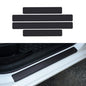 Car Door Sill Protector, 4D Carbon Fiber Flexible Flame Retardant PVC Rubber Plastic Trunk Side Door Threshold Anti Tread Stickers, Car Door Entry Guard Sill Protector for Most Car SUV Truck (Black)