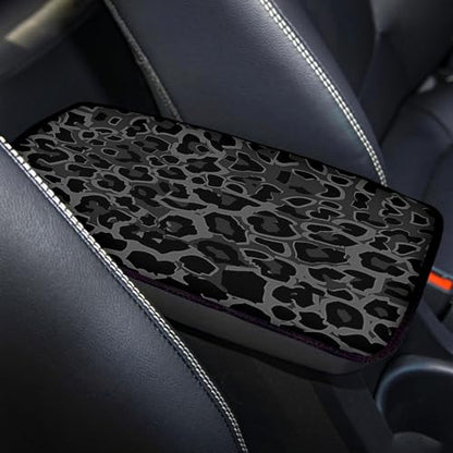 UNICEU Auto Center Console Armrest Pad Seat Box Cover Universal Fit Car Armrest Cover Cushion Mat for Vehicle, SUV, Truck Car Accessories,Black Gray Leopard - color: Black Leopard
