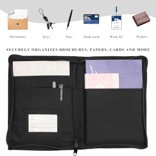 Sun Walker Car Registration Insurance Holder, Multi-Pocket Glove Box Organizer Owner Manual Zipped Case Pouch, Multipurpose Oxford Cloth Document Holder for Insurance License Card