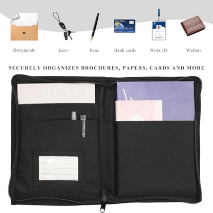 Sun Walker Car Registration Insurance Holder, Multi-Pocket Glove Box Organizer Owner Manual Zipped Case Pouch, Multipurpose Oxford Cloth Document Holder for Insurance License Card