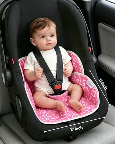 2 Pack Waterproof Baby Piddle Pads Carseat Potty Training Car Seat Protector, Waterproof Infant Car Seat Liner Cover to Prevent Pee, Leakproof and Washable (Red Flower) - color: Red Flower
